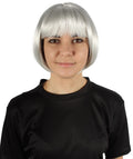 Women’s Flag-themed Short Bob Wig with Bangs for Sporting Events,