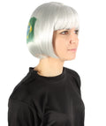 Women’s Flag-themed Short Bob Wig with Bangs for Sporting Events,