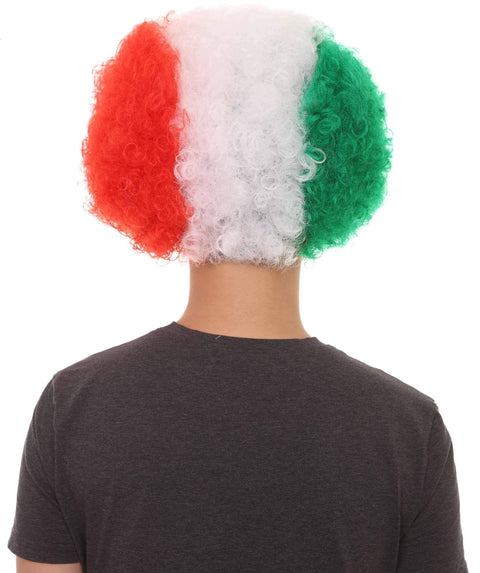 Italy Sport Unisex Afro Fun Wig | Jumbo Super Size Cosplay Halloween Wig