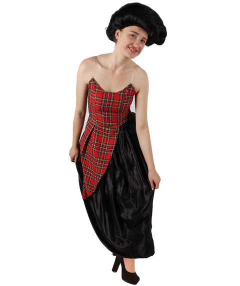Women’s Christmas Movie Red Black Tartan Checked Couture Costume