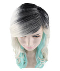 Long Grey and Blue Ombre Wig