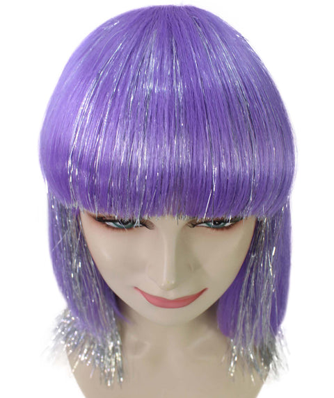 Long Violet Tinsel wig