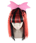 HPO Adult Women's Premium Black & Pink Streak Draculaura Monster Wig, Perfect for Halloween