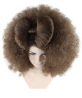 Adult Women Dark Brown Afro Small Bow Wig HW-889 - HalloweenPartyOnline