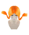 Neon Orange Braided Fancy Wig