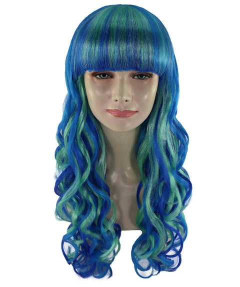 blue wavy wig