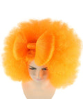 Adult Women Orange Afro Small Bow Wig HW-865 - HalloweenPartyOnline