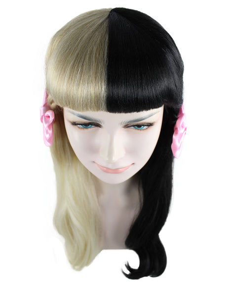 Adult Women's Wig / Light Pink Bows | Black & Blonde Celebrity Wig | Premium Breathable Capless Cap