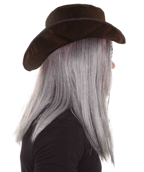 Ghost Pirate Wig with Hat Set | Grey Pirate Wigs | Premium Breathable Capless Cap