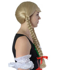 blonde pigtail wig with bangs