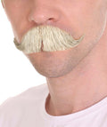 Men's Handlebar Style Mustache Set | White Cosplay Facial Hair
