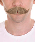 Men's Handlebar Style mustache Set | Brown Cosplay Facial Hair