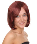 French Women Wig | Short Wine red Bob Wig | Premium Breathable Capless Cap