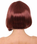 French Women Wig | Short Wine red Bob Wig | Premium Breathable Capless Cap