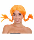 Neon Orange Braided Fancy Wig