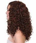 Womens Brown Curly Wig | Medium Cosplay Halloween Wig | Premium Breathable Capless Cap