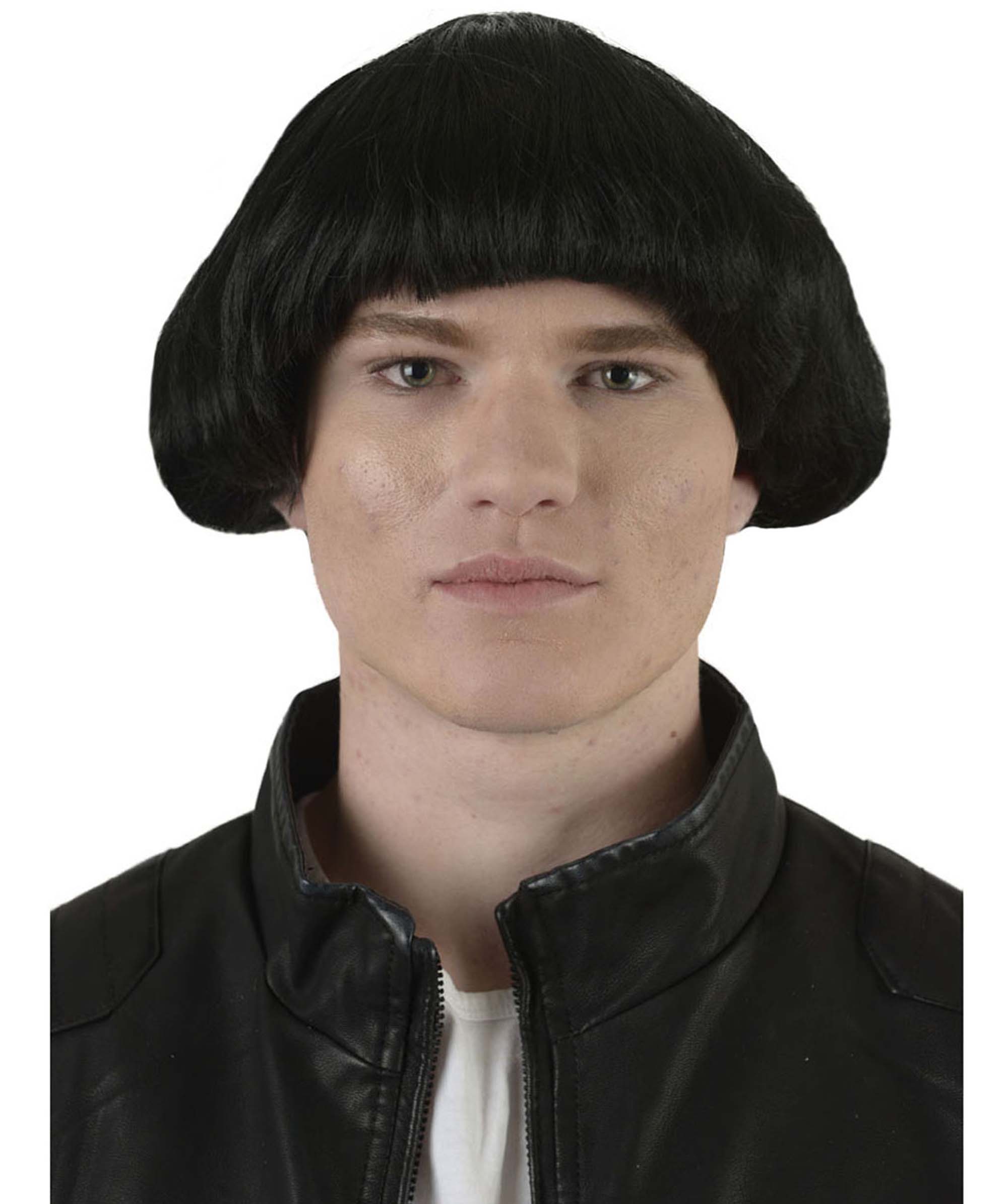 Buy 60's Rocker Wig Black for Adults Men | HPO - HalloweenPartyOnline