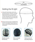41'S betty womens black vintage wig measurement guide image