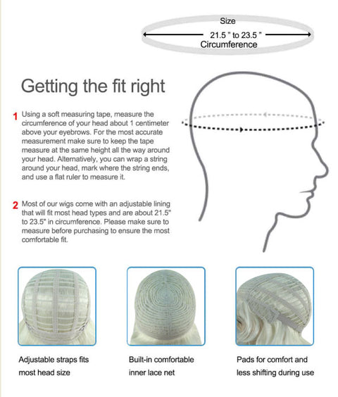 20s glitz & glamour grey wig measurement guide image