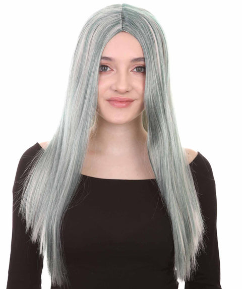 Zombie Women's Wig |Grey Horror Cosplay Halloween Wigs , Premium Breathable Capless Cap