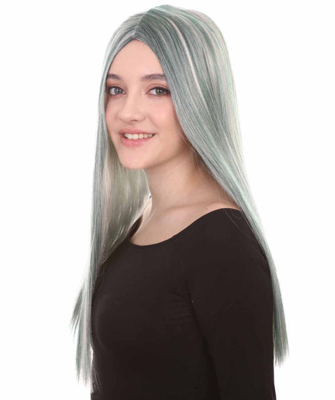 Zombie Women's Wig |Grey Horror Cosplay Halloween Wigs , Premium Breathable Capless Cap