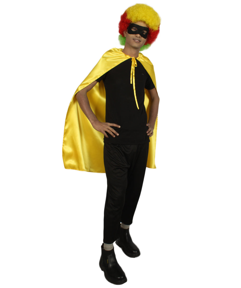 Cape Eyemask Adult Black Superhero Costume Accessory