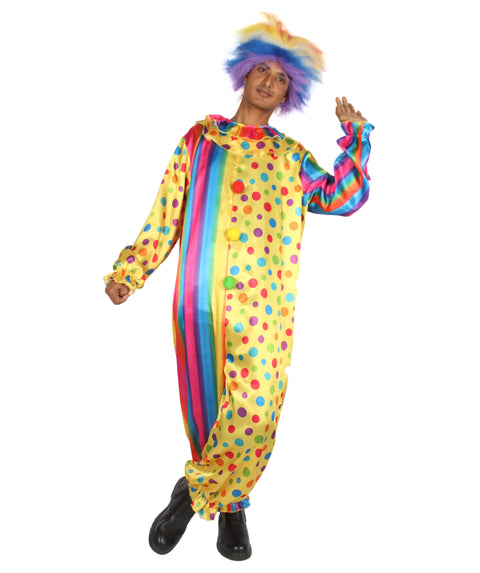 Adult Men's Spots The Clown Jumpsuit Funny  Costume | Multi Halloween Costume