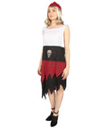 Adult Women Pirate Buccaneer Costume , Black, White & Red Halloween Costume