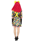 Adult Women FEVER Colorful CLOWN COSTUME | Multicolored Cosplay Costume