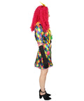Adult Women FEVER Colorful CLOWN COSTUME | Multicolored Cosplay Costume