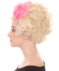 Womens Flapper Girl Wig | Fancy Pink Blond Halloween Wig | Premium Breathable Capless Cap