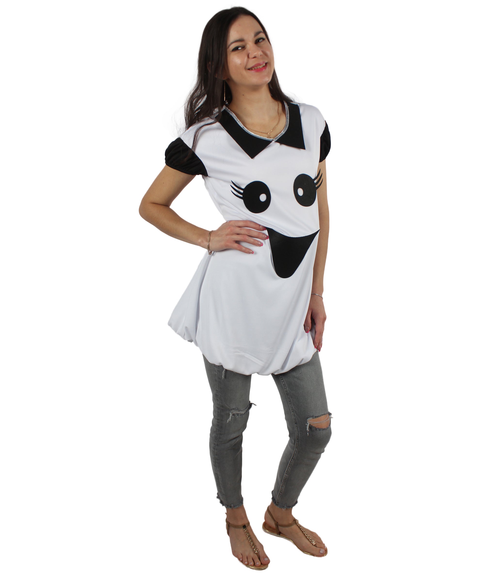 blue and white long sleeve dress Petal and Pup Women's Harlan Long Sleeve Midi Dress