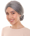 Grandma Womens Wig | Traditional Old People Halloween Wig | Premium Breathable Capless Cap