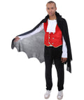 Adult Men's Classic Vampire 3Pc Costume | Black and Red Halloween Costume