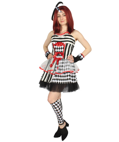 Adult Women's Frightful Clown Scary Costume | Multi Halloween Costume