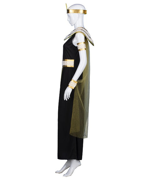 Adult Women's  Egyptian Queen Historical Halloween Costume, Black & Gold Cosplay Costume