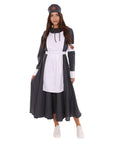 Adult Women's Vintage Nurse Costume | Black & White Cosplay Costume