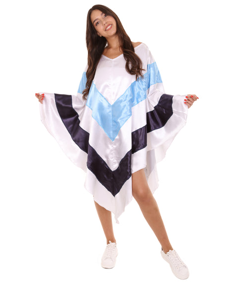 Adult Womens Trooper Super Poncho | Multicolor Tunic Cosplay Costume