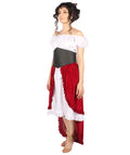 Adult Women Victorian Slasher Costume | White & Red Cosplay Costume