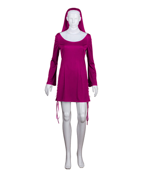 Adult Women's Purple Naughty Nun Costume HC-275 - HalloweenPartyOnline