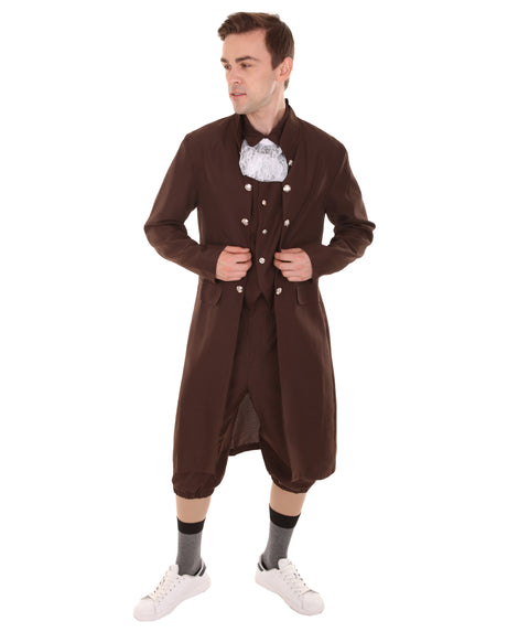 Adult Men's USA Founding Father Historical Costume, Almost Brown Halloween Costume