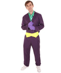 Adult Men's Deluxe Clown Purple Suit Costume | Multi color Halloween Costume