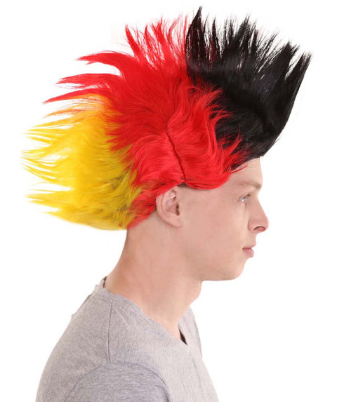 black and red mohawk wig