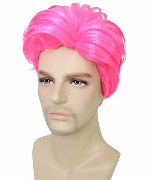 90's Rave Guy Dark Pink Wig