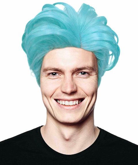 90's Rave Guy Light Blue Wig