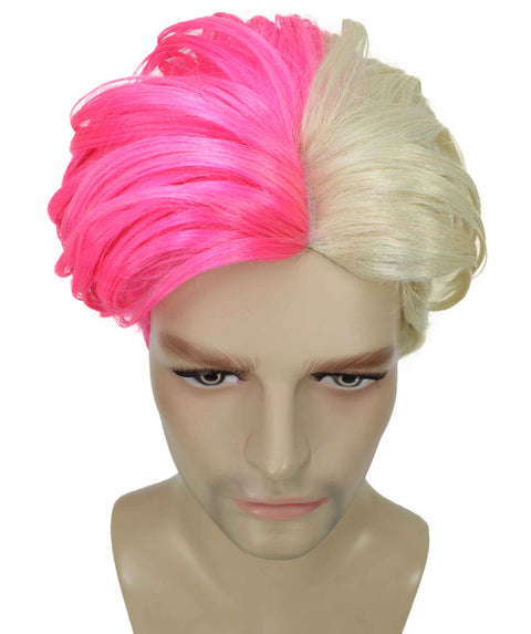 90's Rave Guy Blonde & Pink Wig