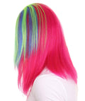 Rainbow Rapper | Multiple color Straight Medium Length Music Icon Wig | Premium Halloween Wig