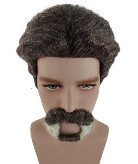 Uncle Wig with Mustache Set in Brown