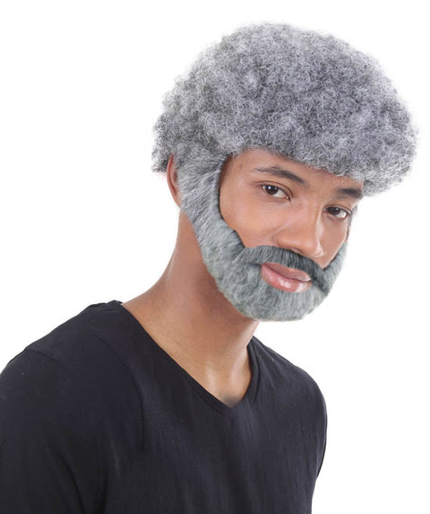 Men's TV Movie Character Beard Grey Wigs | Premium Breathable Capless Cap