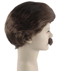 Adult Men's Brown Wig with Moustache Set | Cosplay Halloween Wig | Premium Breathable.